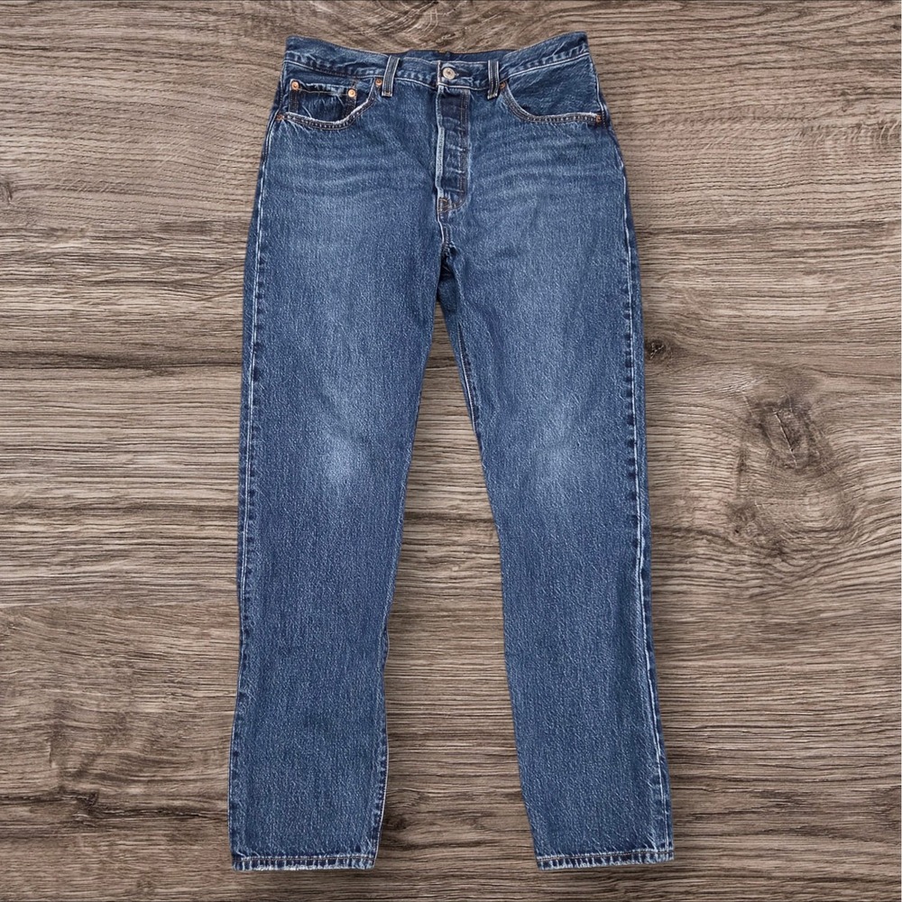 Levis 501 Big E Original Fit Mens 31x32 Jeans Blue Straight Leg Button Fly